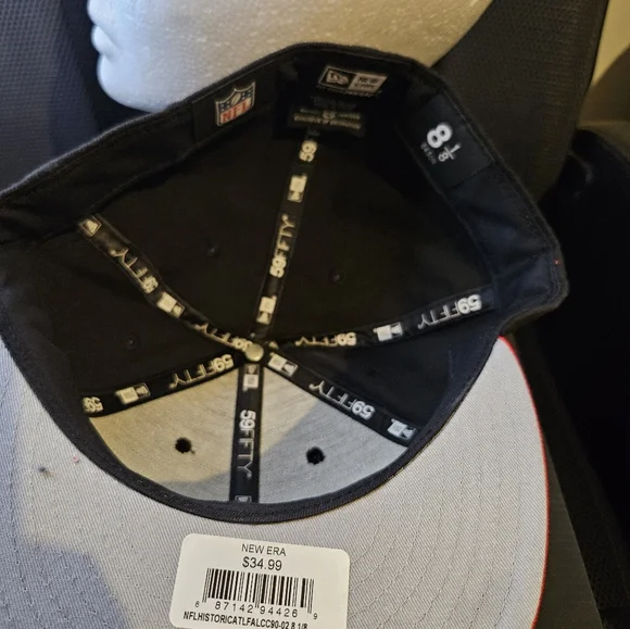 New Era Black Red Cap 59Fifty 5950 Hat Size 8 1/8 Atlanta Falcons NFL - Picture 5 of 5